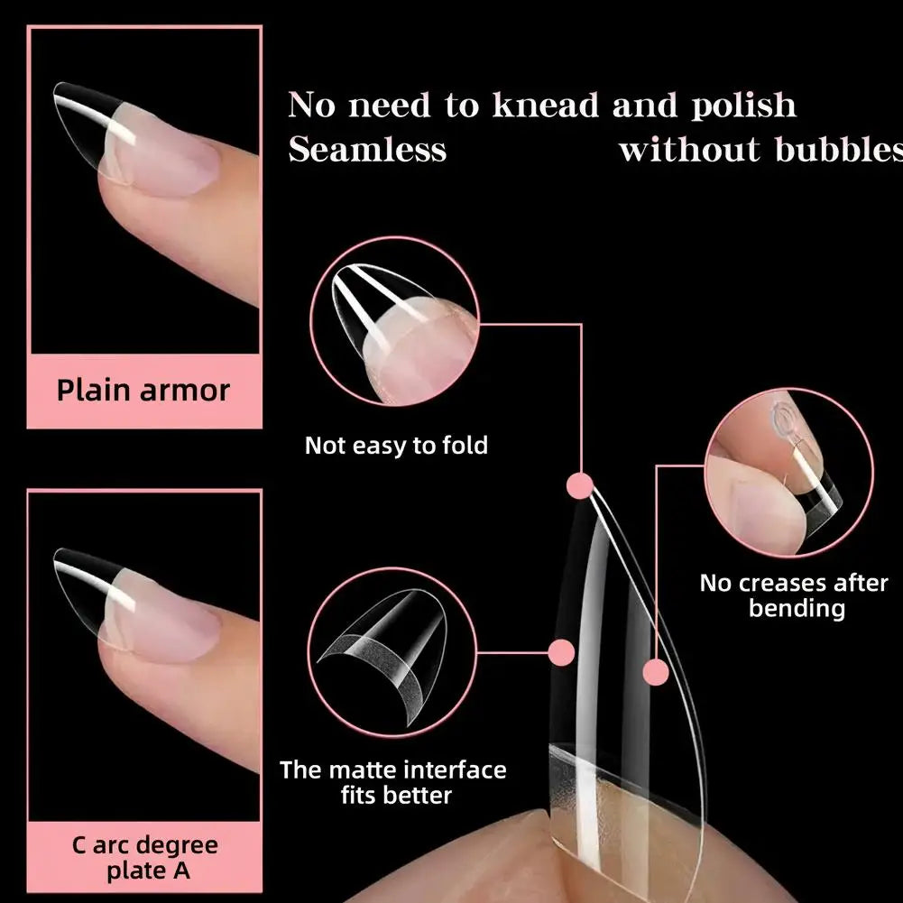 120pcs Short Almond Press-On Nails | Half Matte Half Cover Set Press-On Nail Set Peaceful Pleasures Health and Wellness