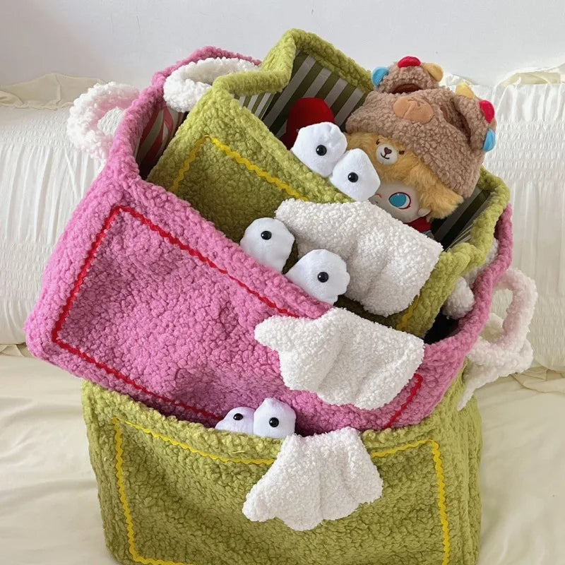 Plush Storage Basket Storage Box High Appearance Monster Toys Snacks Sorting and Storage Basket Large Capacity Storage Artifact Peaceful Pleasures Health and Wellness