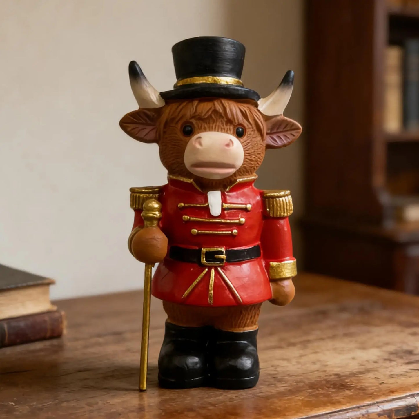 Funny Resin Nutcracker Cow Figurine | Christmas Home Decor