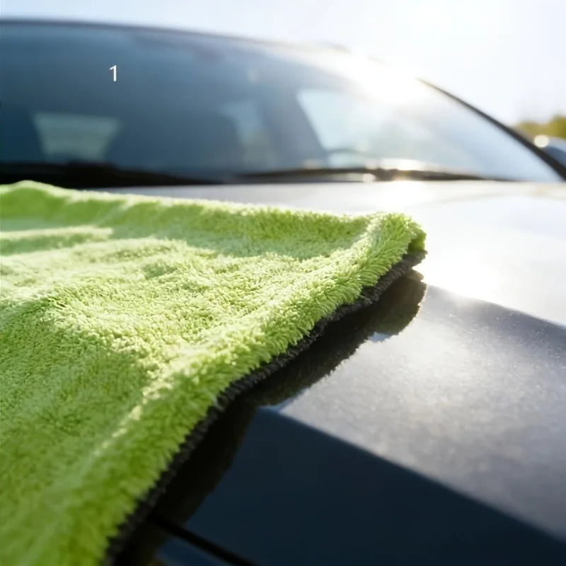 1/2 Pack Fluorescent Green Car Cleaning Cloth, Car Wash Towel, Glass Cleaning Towel, Extra Large and Thick, Super Absorbent, Non-Marking, Strong Water Absorption, Quick-Drying Car Wash Towel Peaceful Pleasures Health and Wellness