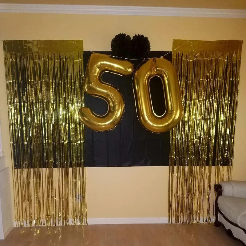 40" Giant Number Balloons – Birthday & Anniversary Gold/Silver