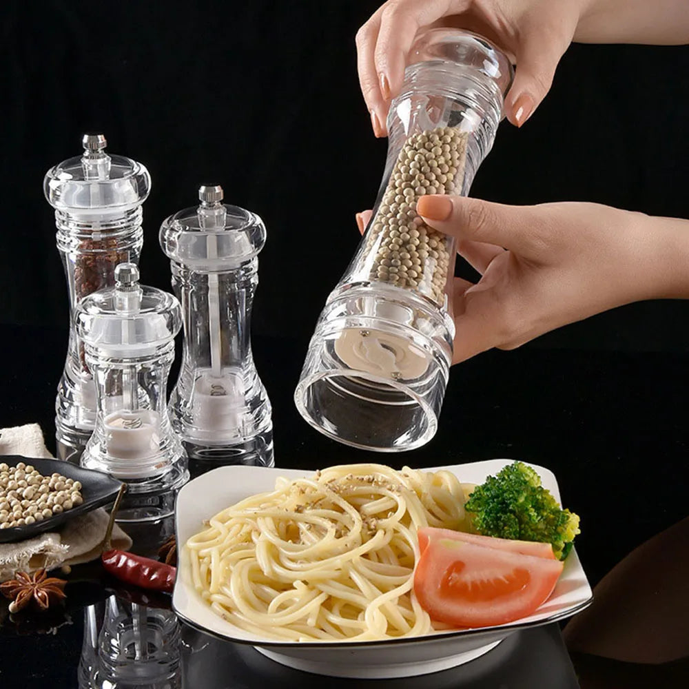 New Acrylic Grinder Transparent Pepper Grinder Manual Pepper Grinder Ceramic Core Multi Purpose Seasoning Bottle Kitchen Tools Peaceful Pleasures Health and Wellness