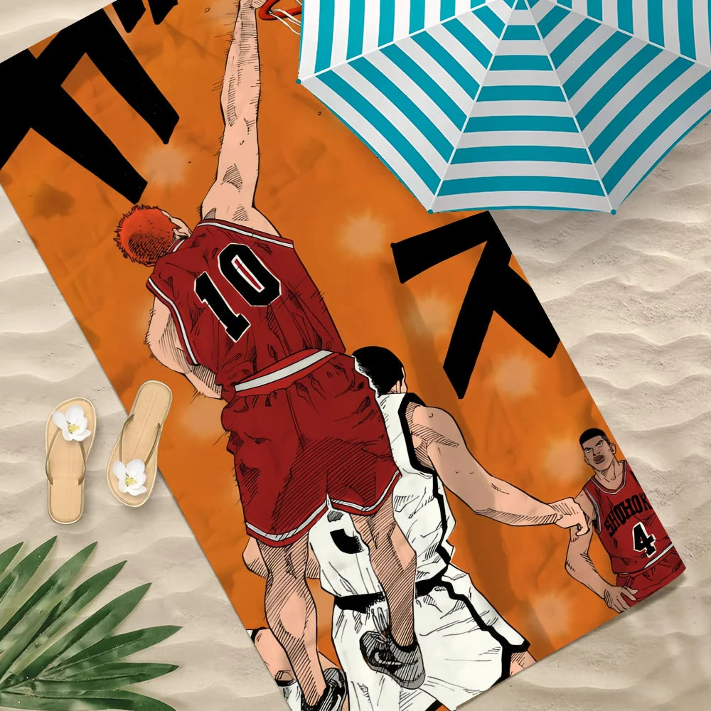 Slam Dunk Anime Beach Towel – Quick Dry Microfiber | 11 Sizes Anime Beach Towel Peaceful Pleasures Health and Wellness