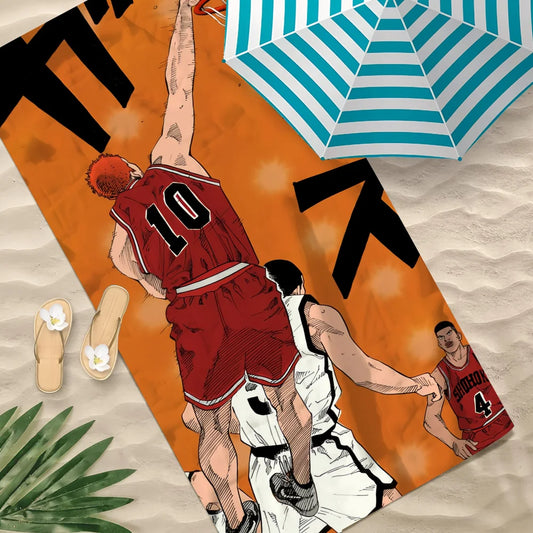 Slam Dunk Anime Beach Towel – Quick Dry Microfiber | 11 Sizes Anime Beach Towel Peaceful Pleasures Health and Wellness