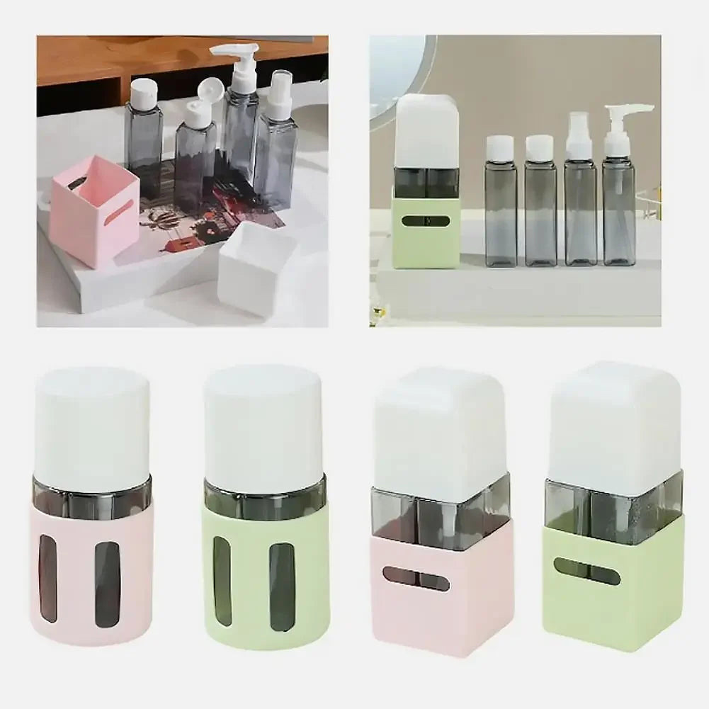 4-in-1 Travel Dispenser Bottle Set – 60ml Refillable Toiletry Bottles Peaceful Pleasures Health and Wellness