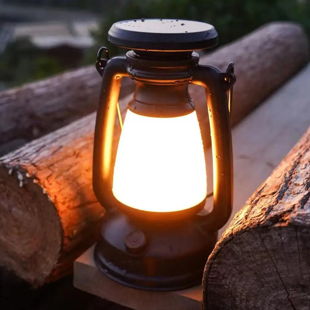 Vintage Rechargeable LED Camping Lantern | Hanging Garden Lamp