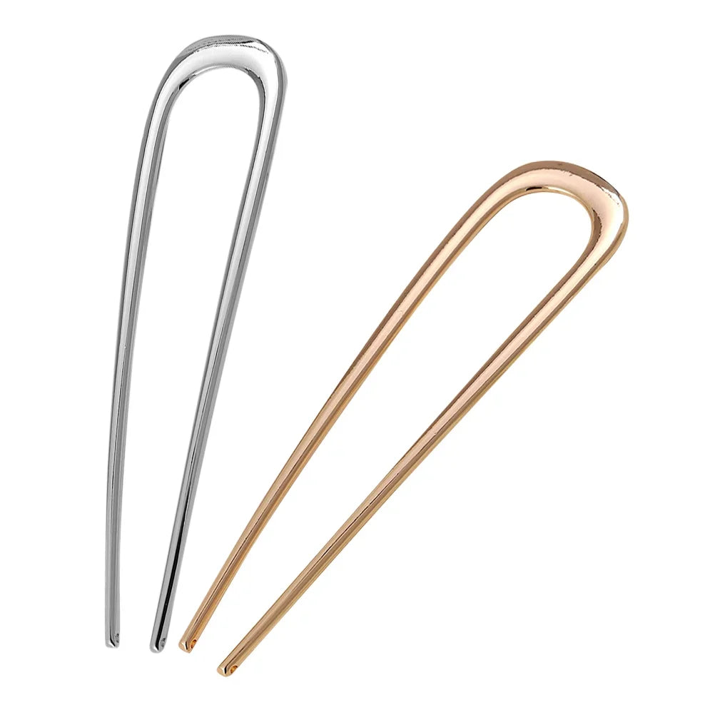 U-Shaped French Hair Pins – Colorful Metal Hair Sticks for Women