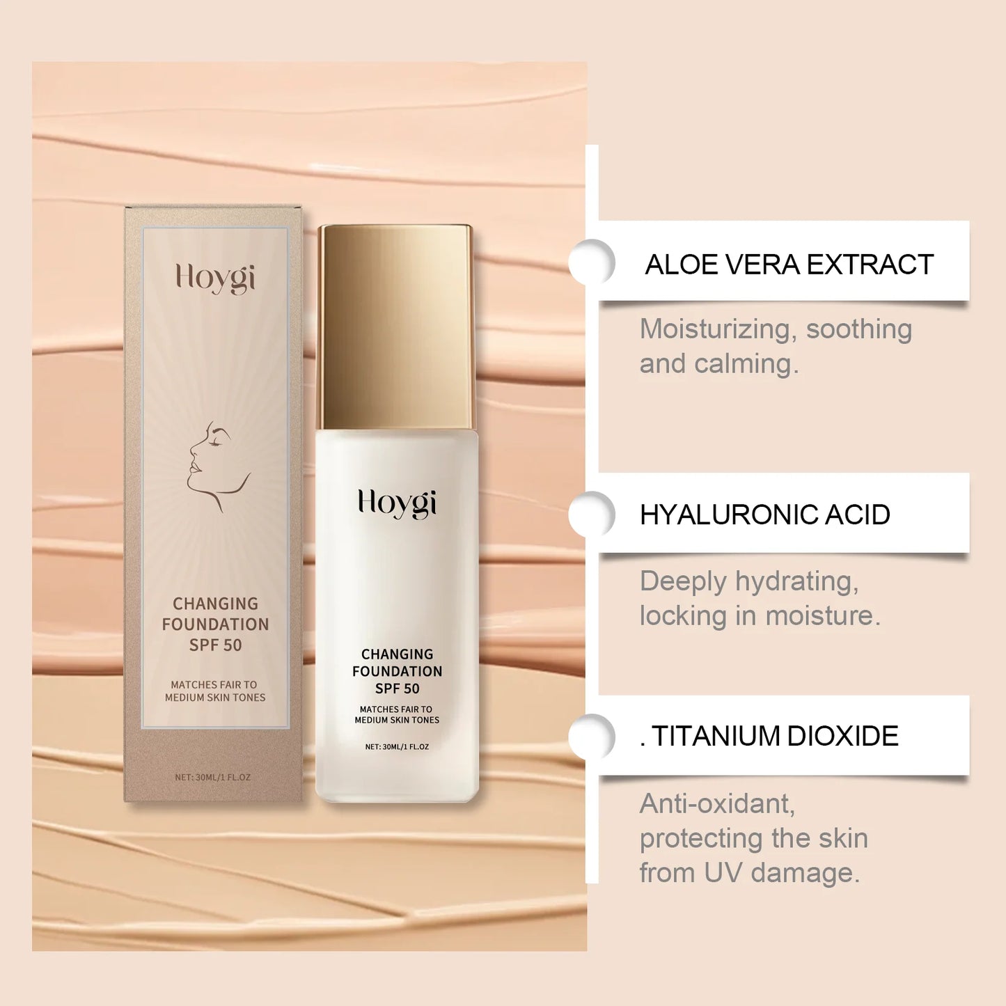 Lightweight Matte Liquid Foundation Concealer – Moisturizing