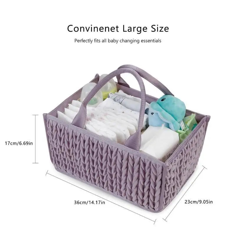 Foldable Baby Diaper Storage Basket | Travel Nursery Caddy