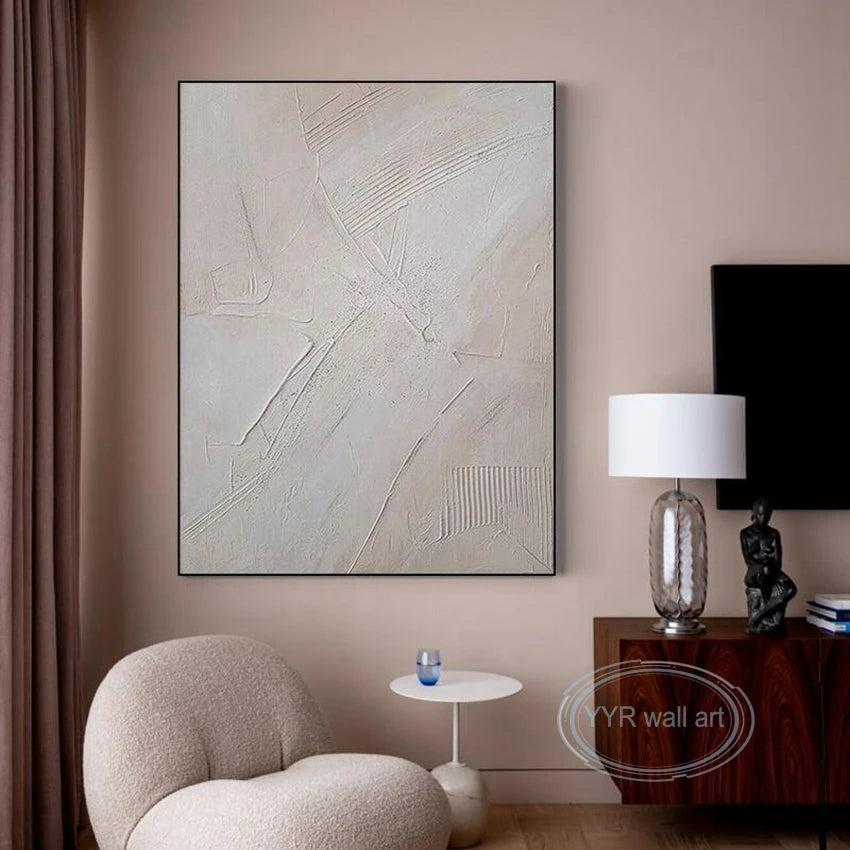 Minimalist Advanced Handmade Abstract Oil Painting, Black and White Texture, Wall Art, Canvas Decoration, Living Room Poster, Be Peaceful Pleasures Health and Wellness