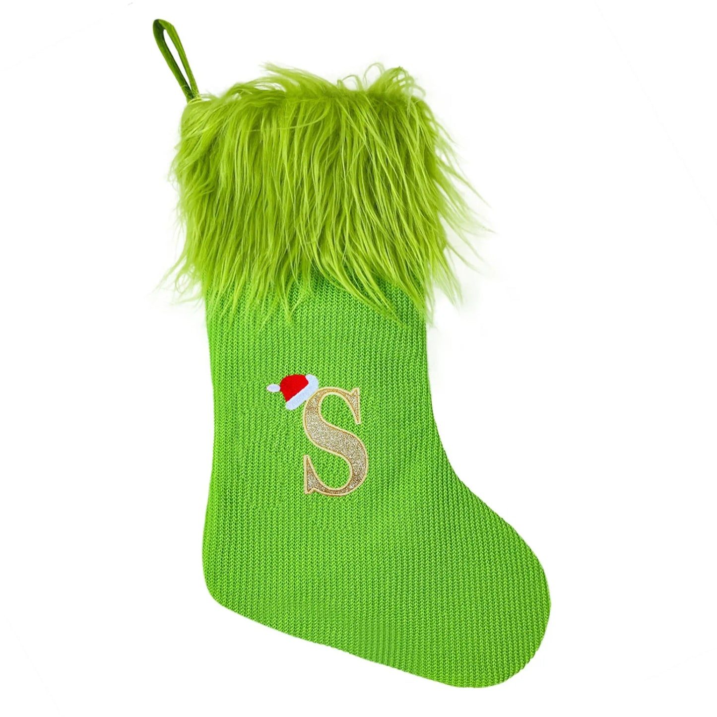 Large Knitted Christmas Stocking – Alphabet Letter Holiday Decor