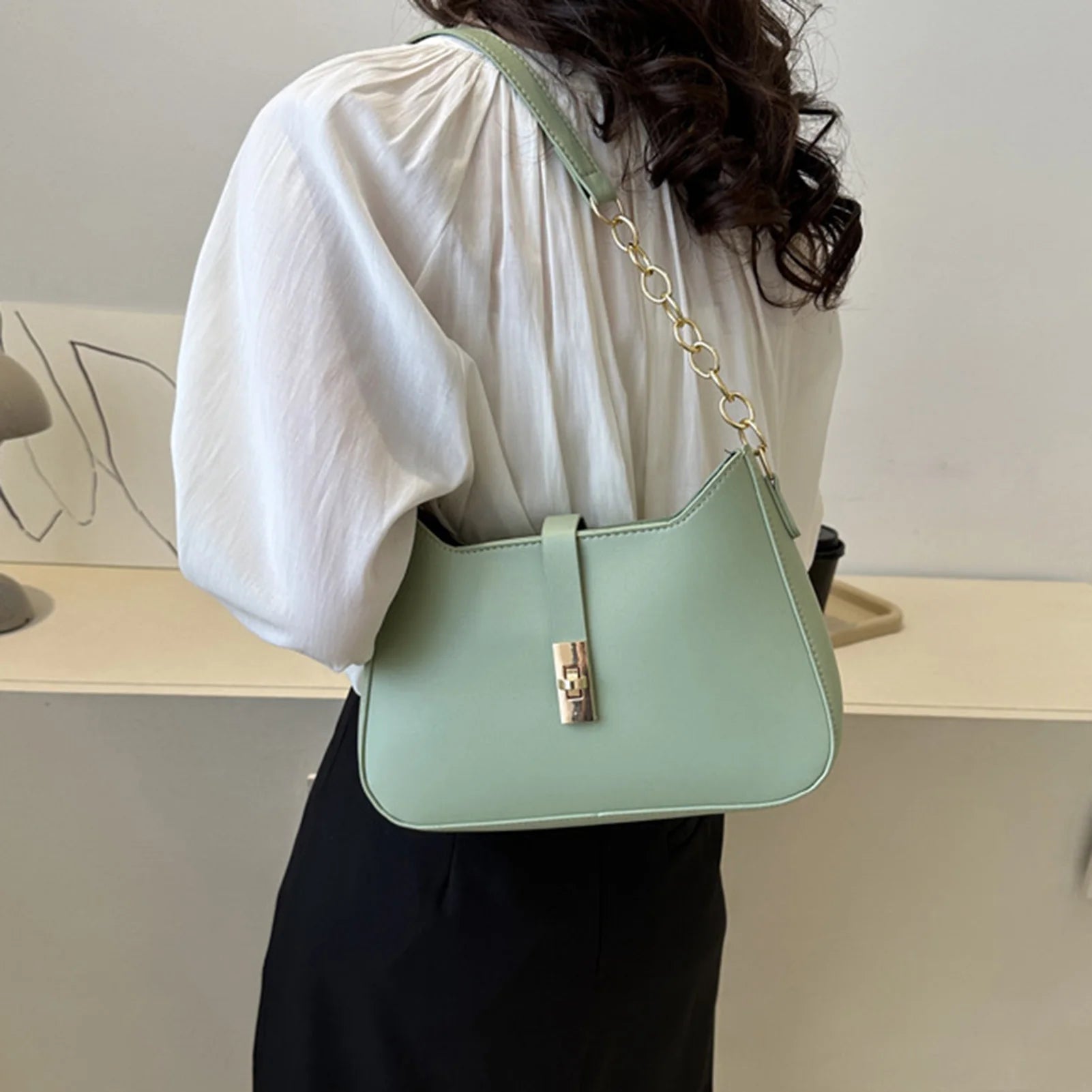 Female Vintage Shoulder Bag High-End Design Temperament Leisure Bag for Working Travel Dating Wedding Peaceful Pleasures Health and Wellness