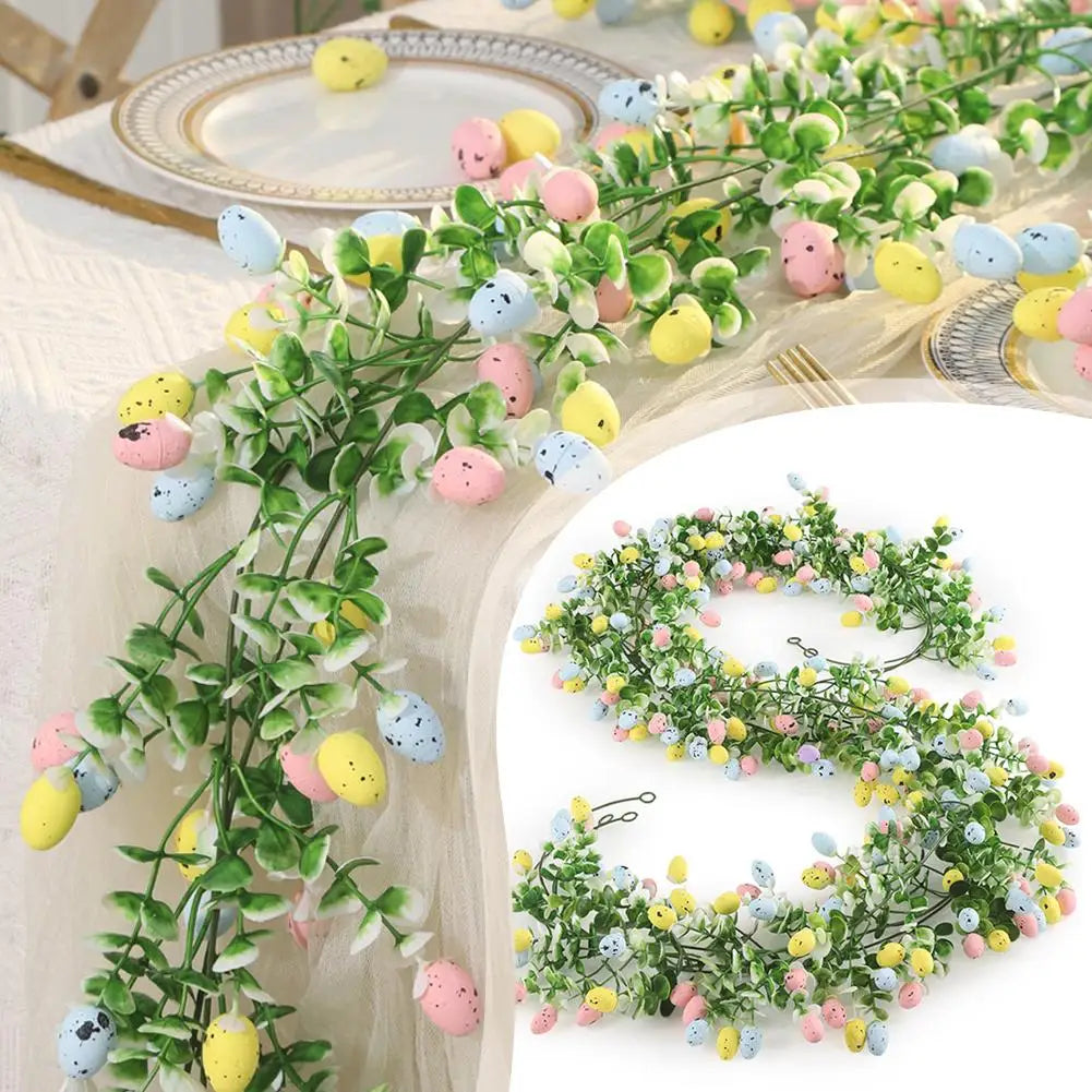 Artificial Easter Egg Wreath Garland 210cm | Spring Décor Set
