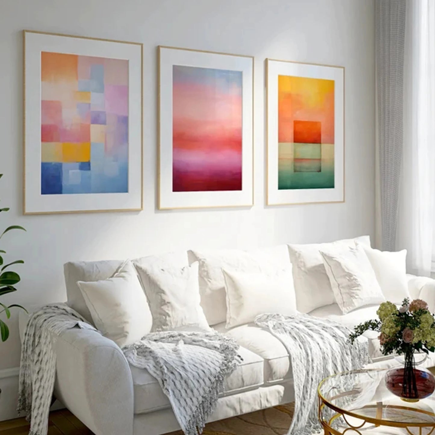 3-Piece Rothko Abstract Canvas Wall Art | Modern Home Decor