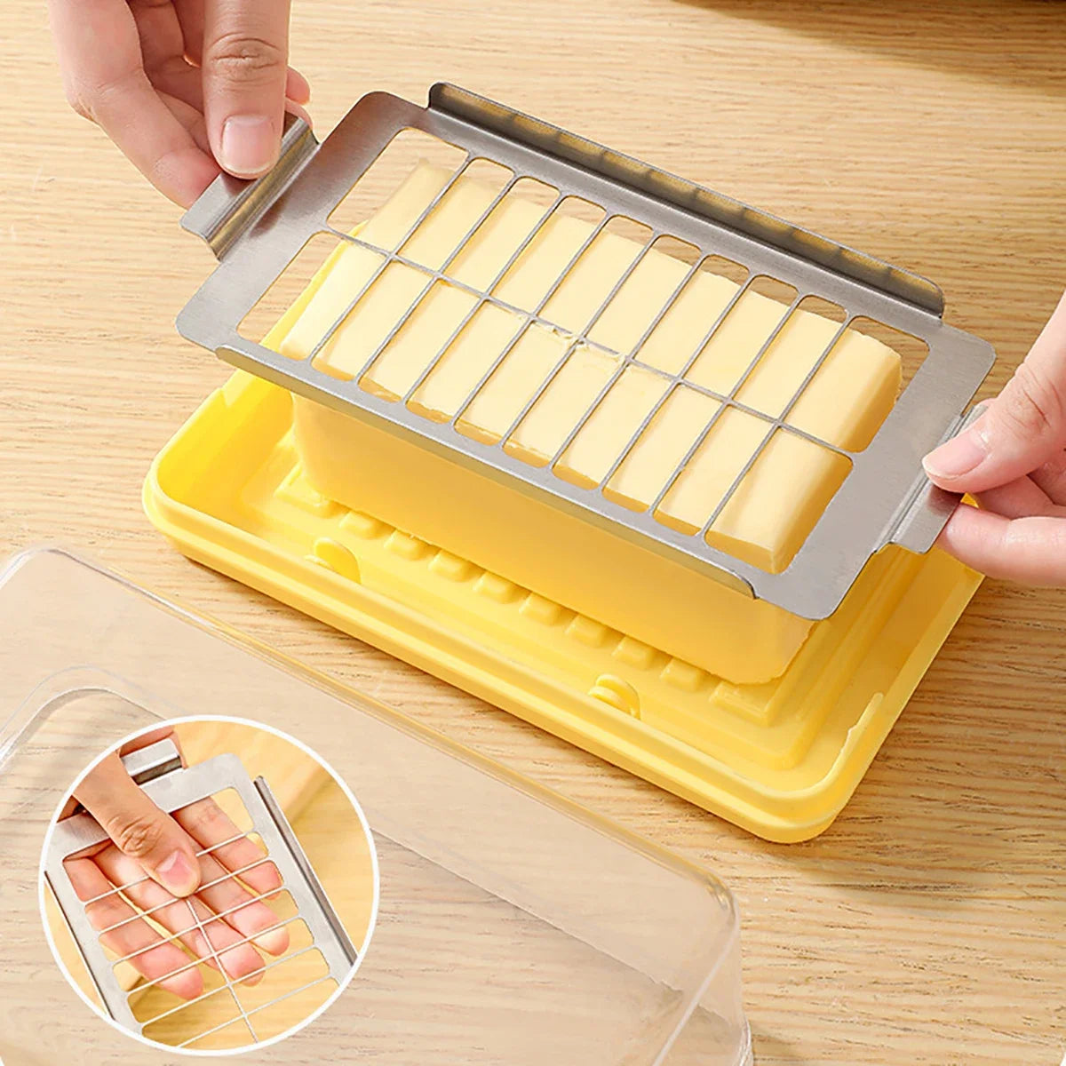 New Cheese Butter Cutting Storage Container Butter Cheese Fresh-Keeping Box with Lid Frozen Butter Refrigerator Crisper Box Peaceful Pleasures Health and Wellness