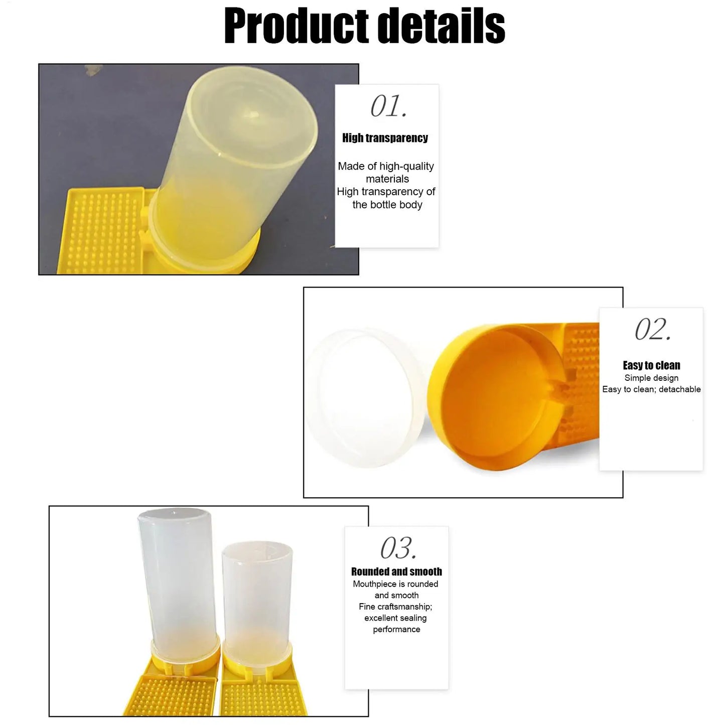 Leakproof Clear Poultry Feeder & Waterer for Quail & Chicks