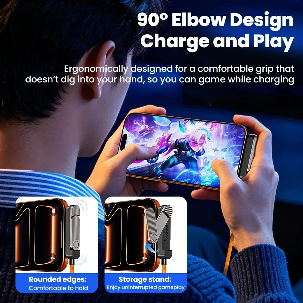 65W 3-in-1 USB-C Fast Charging Cable with Phone Stand Holder
