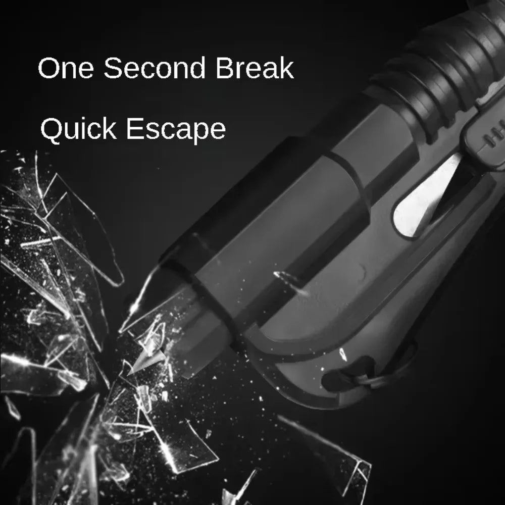 Compact 3-in-1 Car Safety Hammer Window Breaker Seat Belt Cutter Whistle Emergency Rescue Tool for Vehicle Accessories Keychain Peaceful Pleasures Health and Wellness