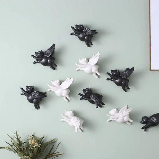 Ceramic Flying Pig Wall Decor | 3D Nordic Hanging Ornament Wall Hanging Ornament Peaceful Pleasures Health and Wellness