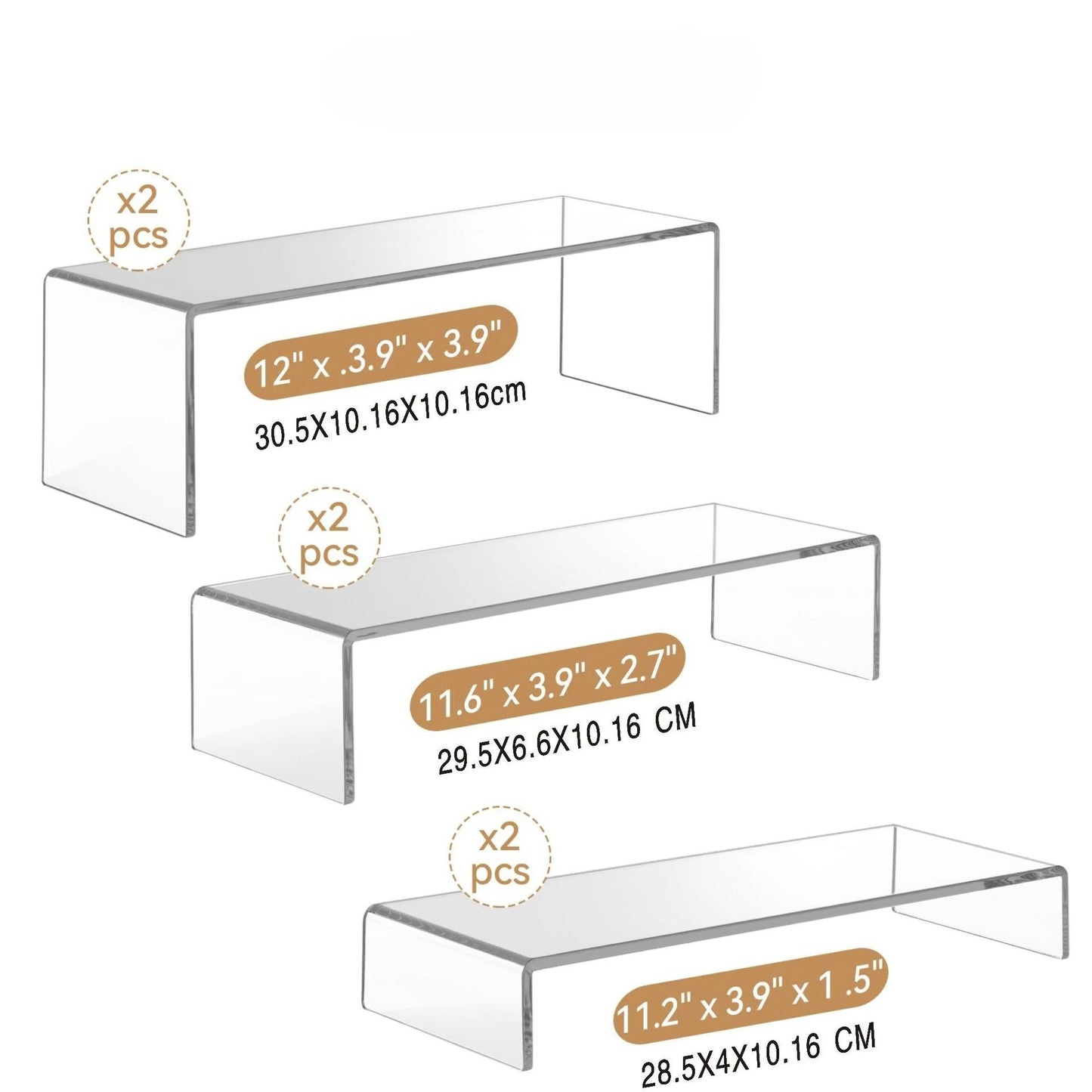 3/6/9Pcs Acrylic Display Stand Multifunctional Transparently Mini Model Storage Rack for Perfume Doll Jewelry Decor Organzier Peaceful Pleasures Health and Wellness L 6Pcs