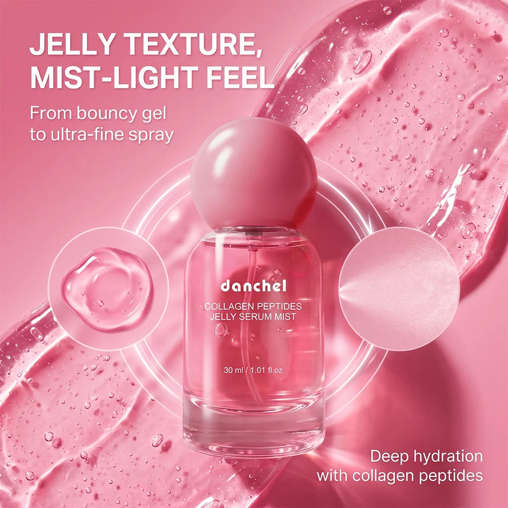 Collagen Peptides Jelly Serum Mist Korean Skin Care Hydrating Face Spray Anti Aging Plumping Firming Sprayable Hydrogel Travel Peaceful Pleasures Health and Wellness