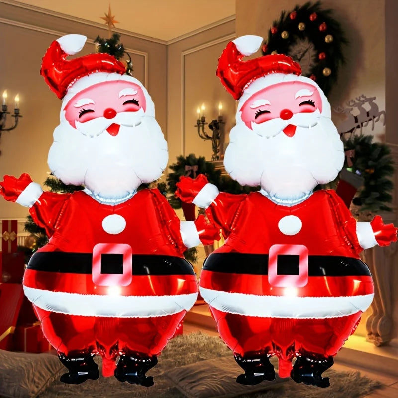 3-Pack Christmas Foil Balloons – Santa & Snowman Party Decor