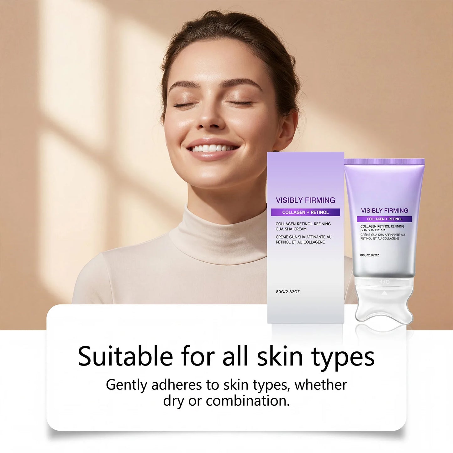 Instant Lifting Face Cream Sculpting Contour Gua Sha Cream Retinol Collagen Lift Sagging Skin Face Cheek Neck Scraping Therapy Peaceful Pleasures Health and Wellness