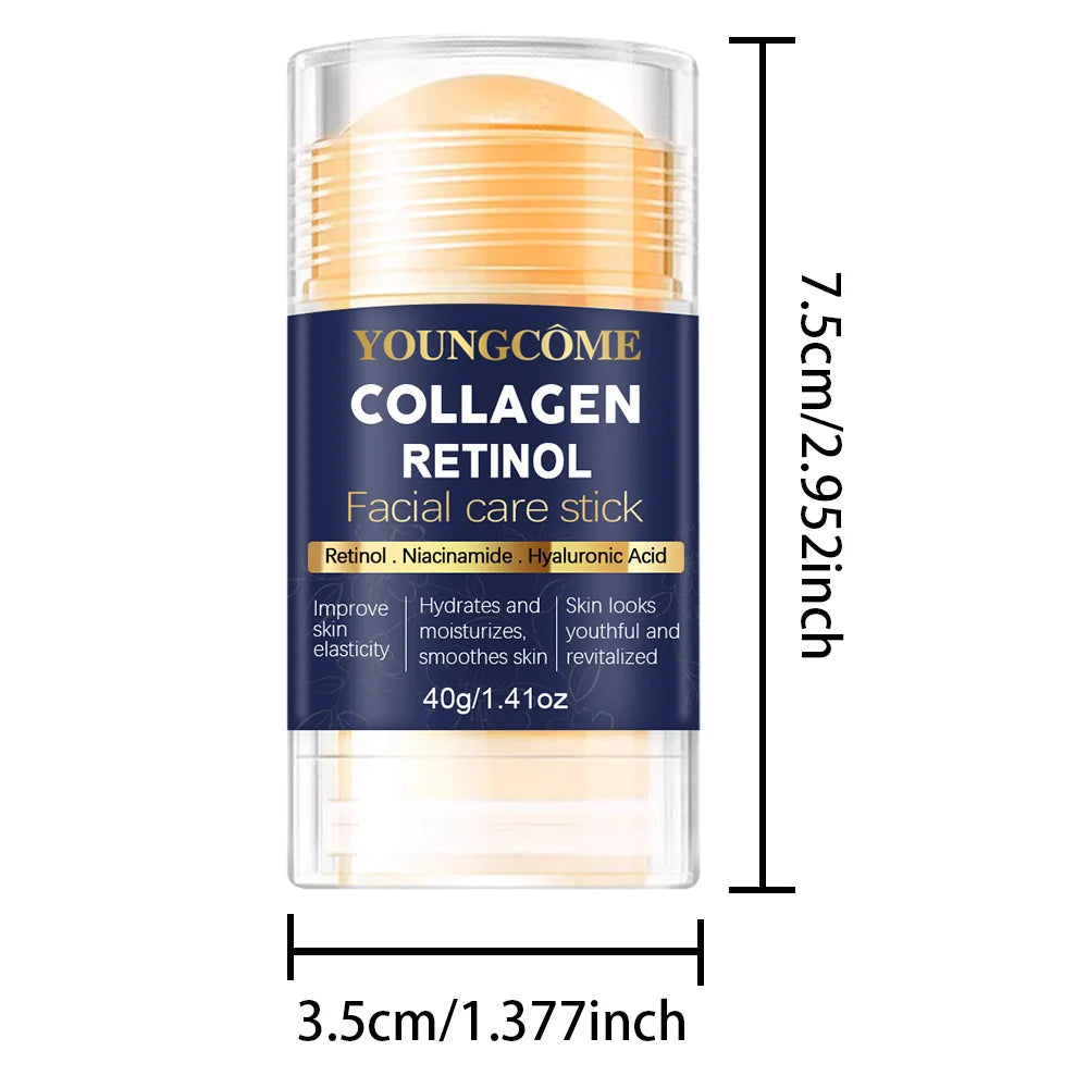 Collagen Retinol Facial Care Stick Moisturizing Deep Hydration Suitable for dry Aging Face Cream Moisturizing Skin Repair Peaceful Pleasures Health and Wellness 40g