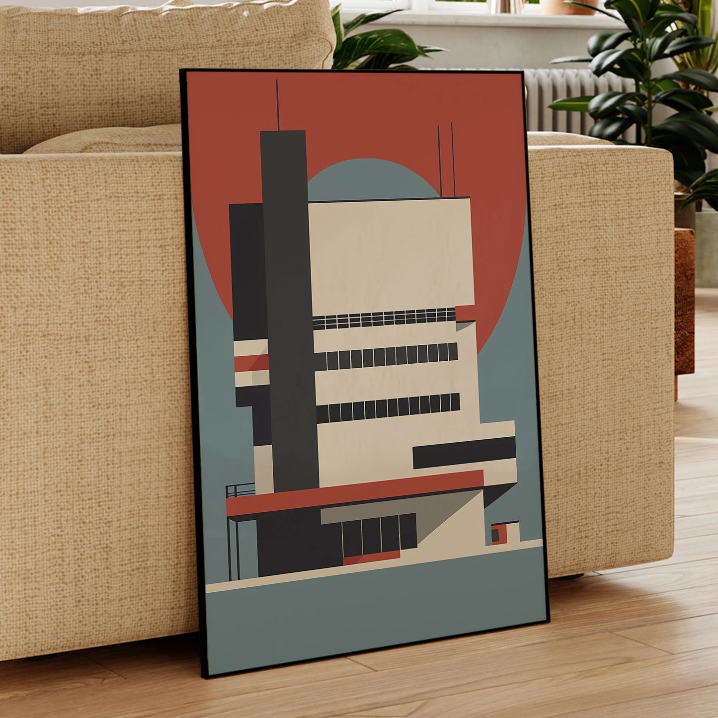 Bauhaus Architecture Canvas Wall Art | Aluminum Frame Print