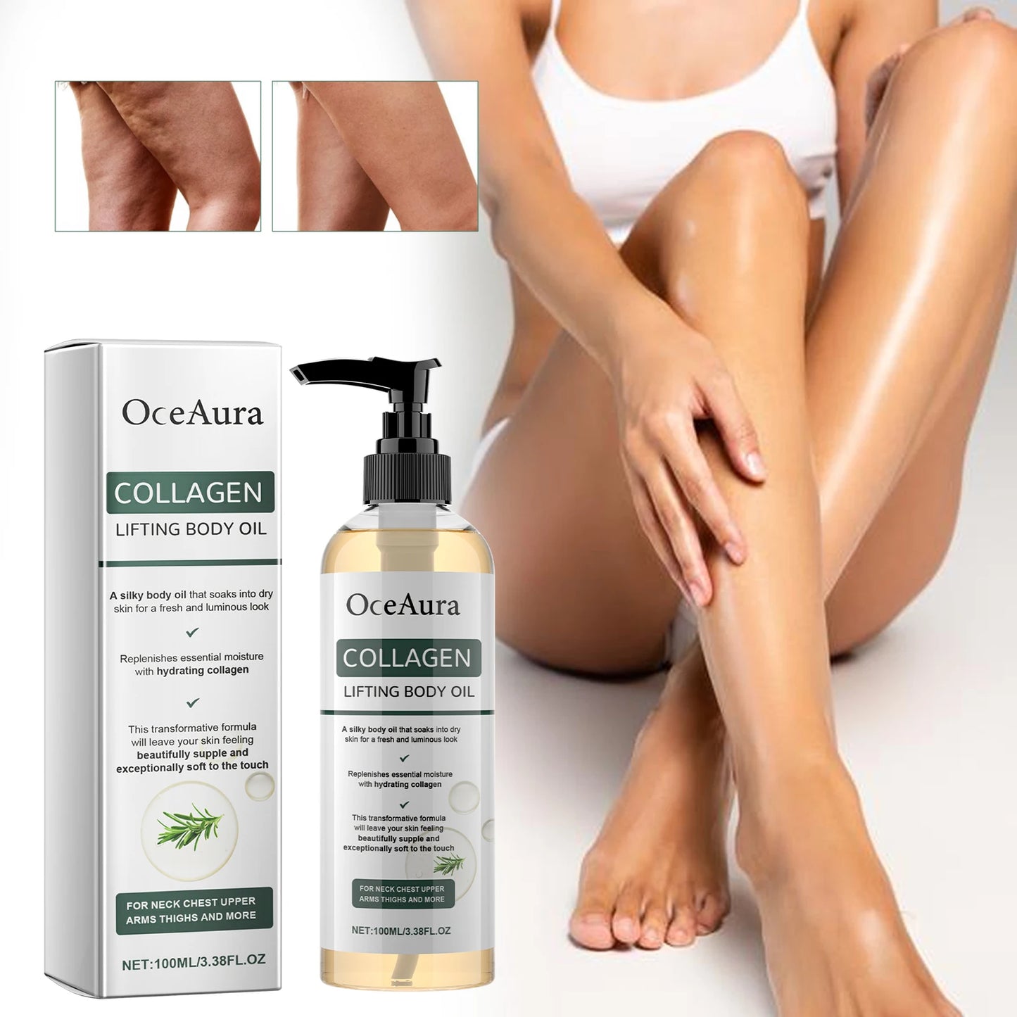 OceAura Collagen Firming Body Oil – Skin Tightening 100ml