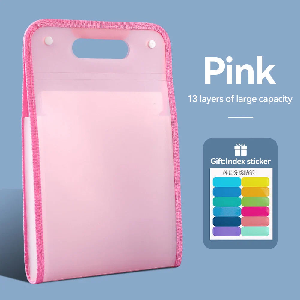 A4 Expanding File Folder – 13-Pocket Document Organizer Bag