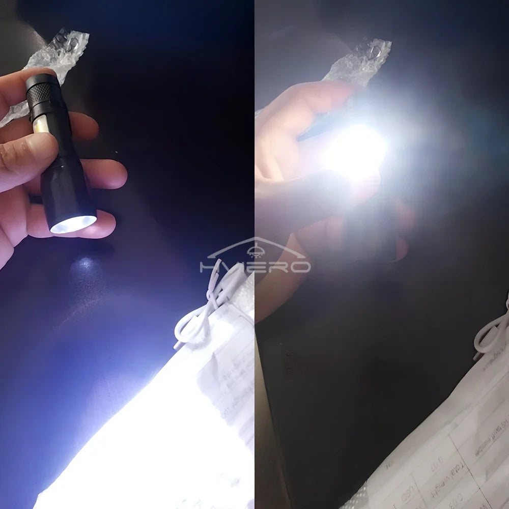 Mini USB Rechargeable Zoomable LED Flashlight – Waterproof