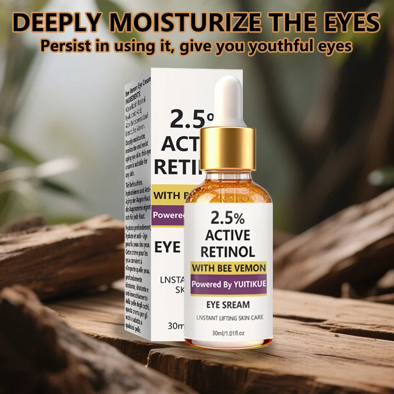 YUITIKUE 2.5% Active Retinol Eye Cream | With Bee Venom | Instant Lifting & Anti-Aging Care For Delicate Eye Area 30ml Peaceful Pleasures Health and Wellness