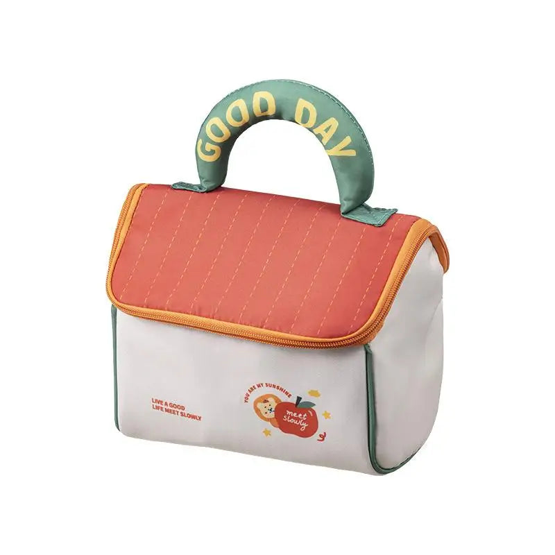 Cartoon Pattern Cute Hut Handbag Girls Large Capacity Cosmetic Organizer Portable Handheld Travel Toiletry Bag Peaceful Pleasures Health and Wellness Orange