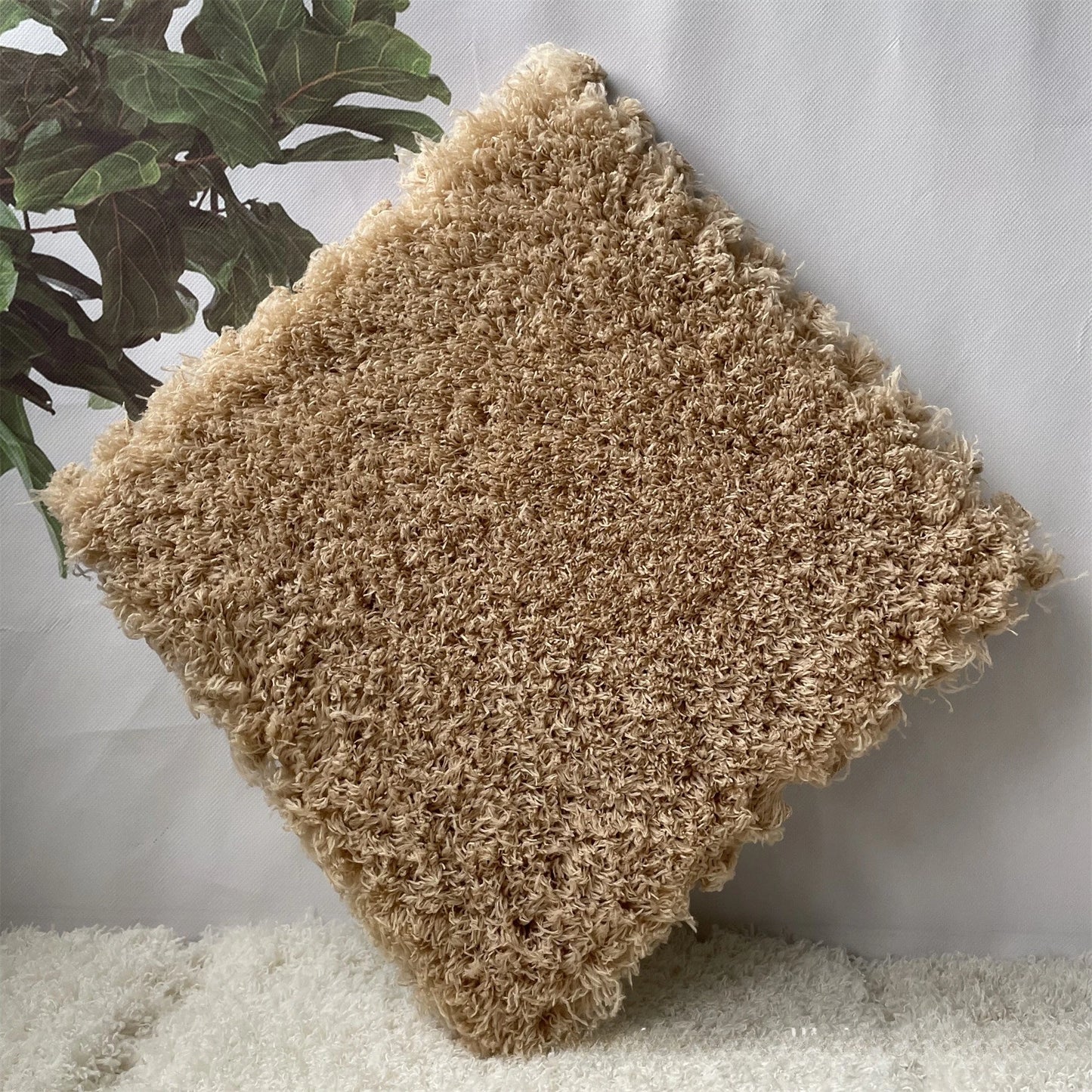10PCS Fluffy Shaggy Carpet Tiles – Thick Non-Slip Soft Rug Mats