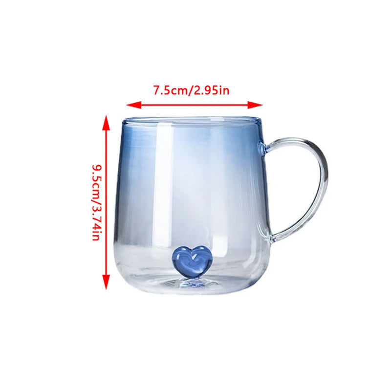 Love Gradient Glass Couple Mug 400ml – Romantic Gift Idea