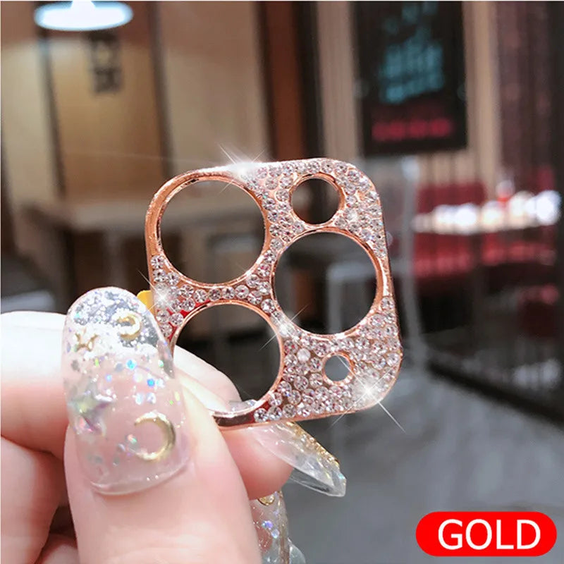 For iPhone15 Metal diamond-encrusted lens ring protector for iphone 14 pro lens protector 15 pro max accessories For iphone13 14 Peaceful Pleasures Health and Wellness Gold 11Pro or 11ProMax
