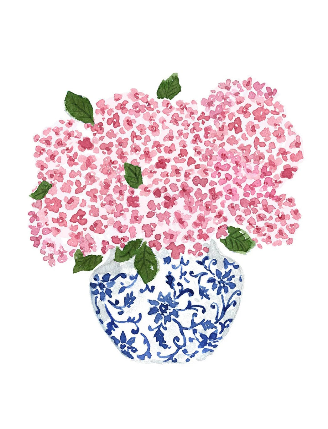 Watercolor Blue & White Vase Floral Canvas Wall Art | Unframed Canvas Wall Art Peaceful Pleasures Health and Wellness DM73-19 50x70cm Unframed