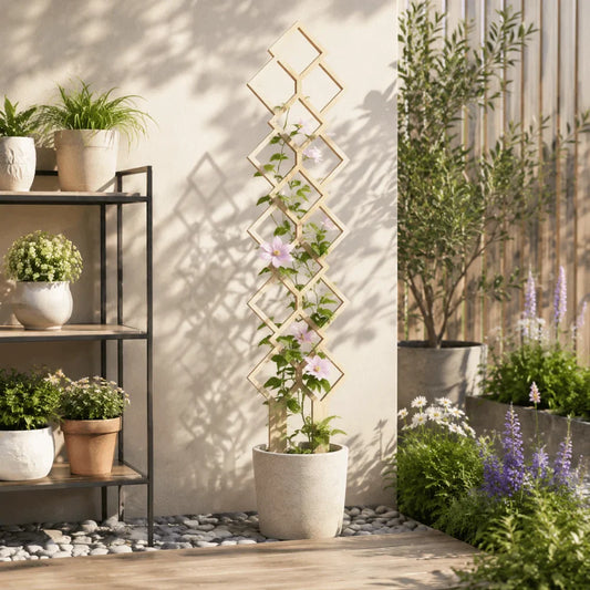 Wooden Plant Trellis | Geometric Climbing Vine Support Frame Garden Plant Trellis Oasis Select