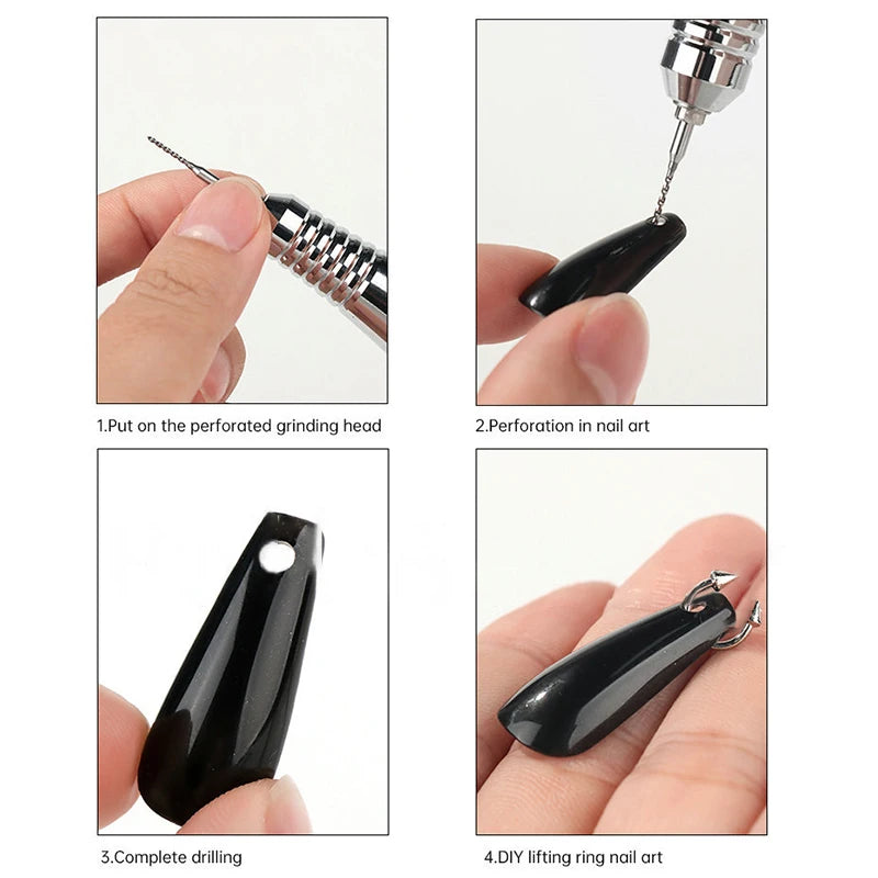 Nail Perforation Grinding Head Tungsten Steel Nail Drill Bits Manicure Tool Nai Polishing Machine Accessories Peaceful Pleasures Health and Wellness