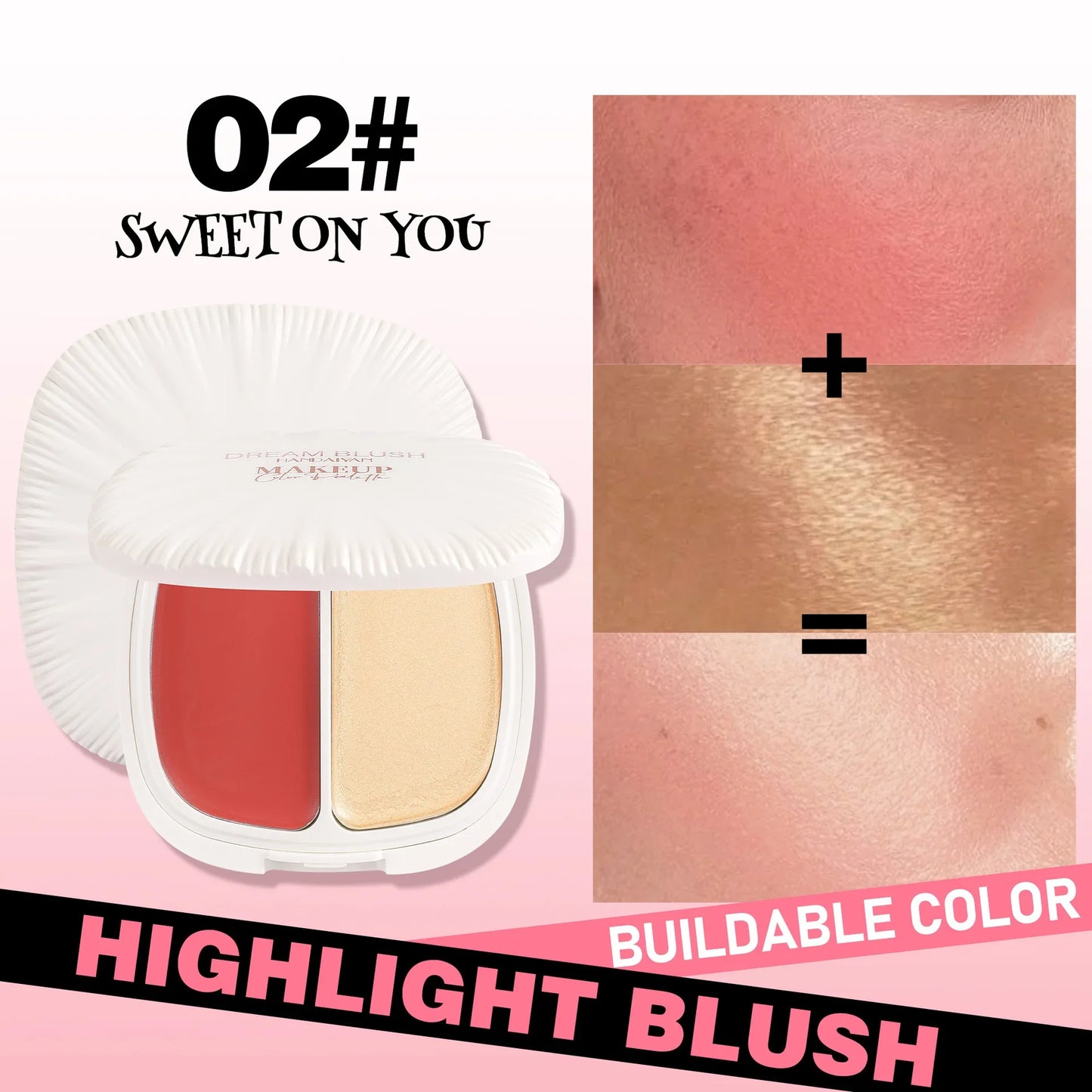 Handaiyan 2-in-1 Blush & Highlighter Palette | Natural Glow