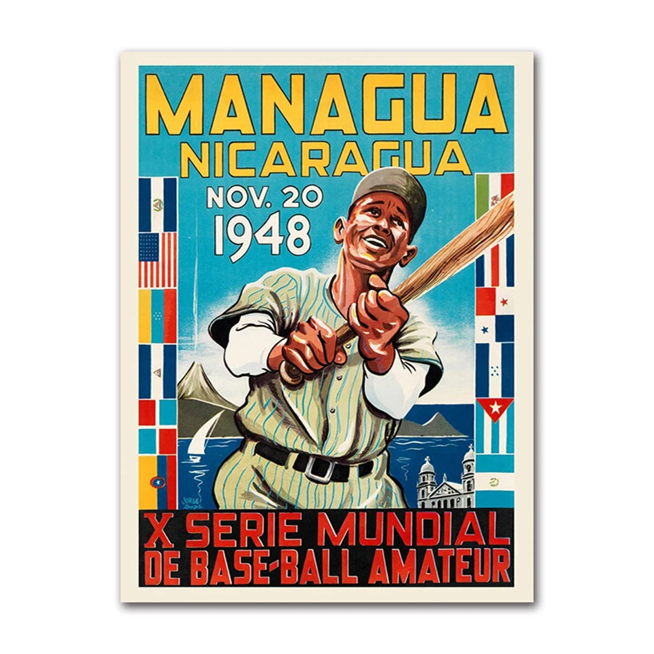 Retro Sports Poster Vintage Travel Wall Art Print Boxing Rugby Football Basketball Canvas Painting Pictures for Home Decoration Peaceful Pleasures Health and Wellness 61771-14 20x30cm Unframed