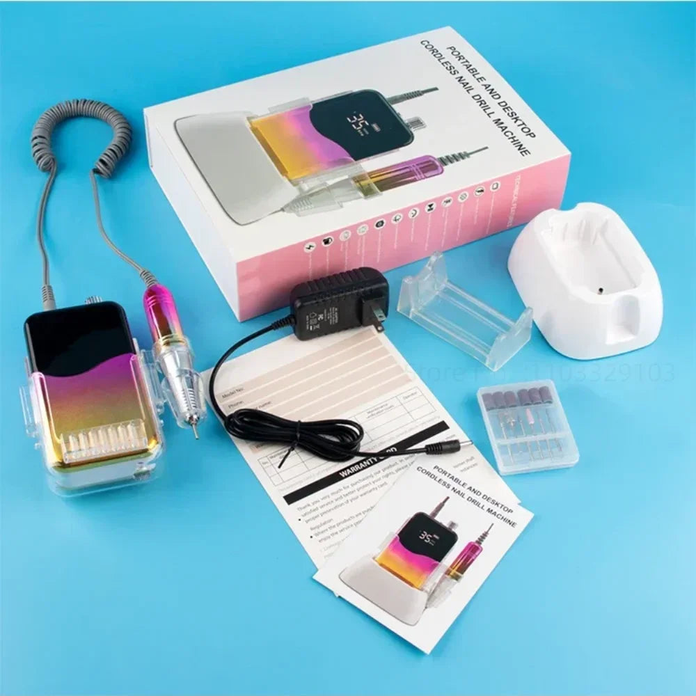 35000 RPM Rechargeable Electric Nail Drill – Gel Manicure Tool
