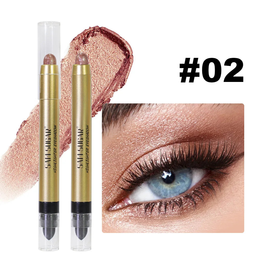 SAM SUGAR 2-in-1 Metallic Eyeshadow Highlighter Dual Tip Pen