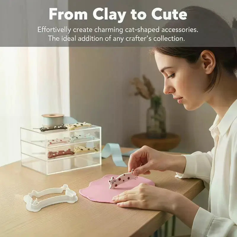 Cat Shape Polymer Clay Cutter Mold | DIY Earring & Craft Tool