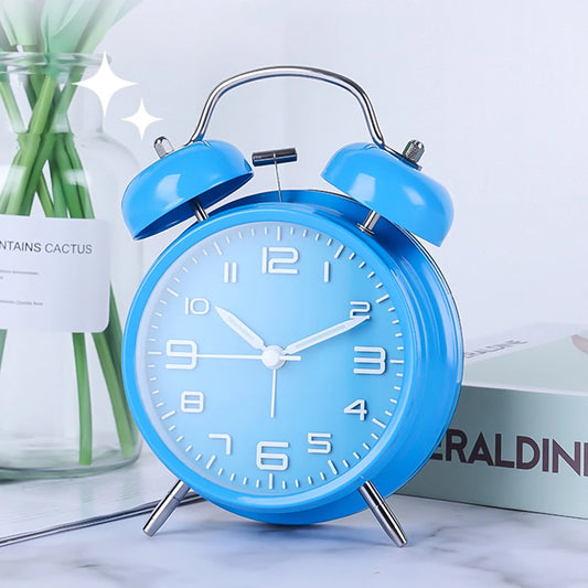 4-Inch Mini Round Silent Alarm Clock | Bedside & Dorm Analog Alarm Clock Peaceful Pleasures Health and Wellness