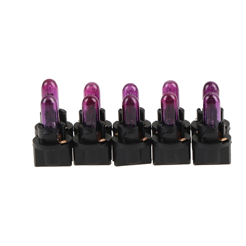 10PCS 12V T5.5 Led Bulb W1.2WCar Interior Lights Dashboard Heating Indicator Wedge Auto Instrument Lamp Air Conditioning Lamp Peaceful Pleasures Health and Wellness Purple