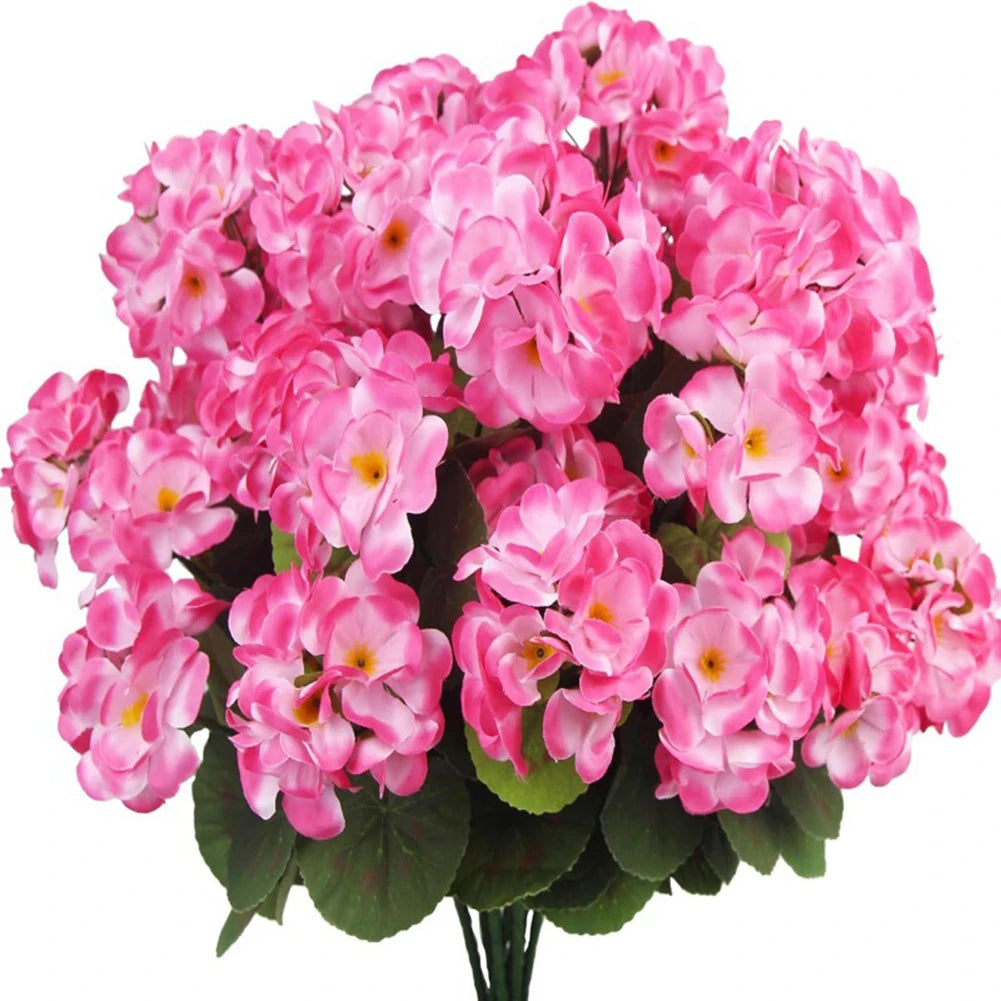 Artificial Silk Begonia Flower | Realistic Geranium Home Decor