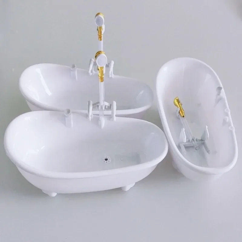 Lightweight Fashion Electric Dollhouse Shower Tub Long Service Life Doll Bath Tub Fine Workmanship for Entertainment Peaceful Pleasures Health and Wellness