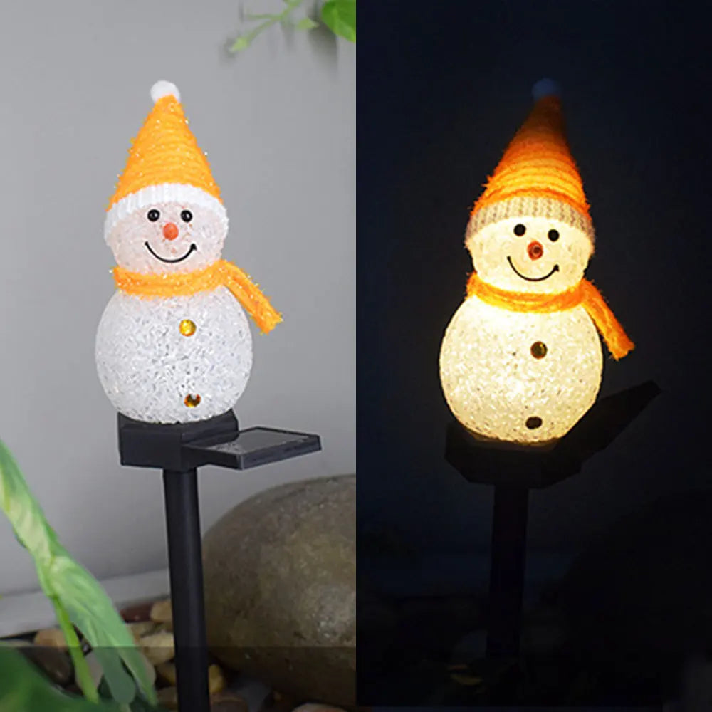 Lamp Light Solar Christmas Snowman Ground Inserted Lamp Outdoor Garden Decoration Landscape LED Lawn Lamp Yellow/Red/Purple/Blue Peaceful Pleasures Health and Wellness
